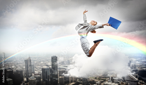 Photo: Image of running businesswoman Image of running businesswoman