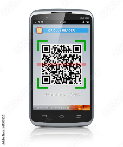 Illustration: Smartphone scanning QR code Smartphone scanning QR code