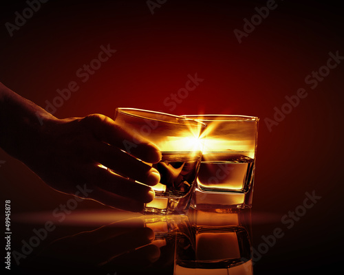 Photo: Two glasses of whiskey Two glasses of whiskey