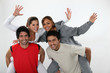 Photo: two young men carrying women on their backs two young men carrying women on their backs