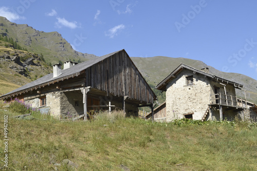 Photo: Little farms in a mountainvillage in the French alps Little farms in a mountainvillage in the French alps