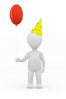 3d grey cartoon men. Birthday concept