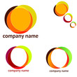 Set of abstract logos of different colors