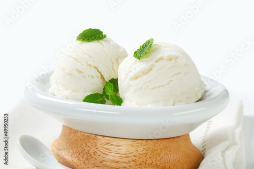 Photo: Two scoops of white ice cream Two scoops of white ice cream