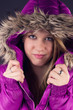 Close Up, hübsches Mädchen mit Winterjacke