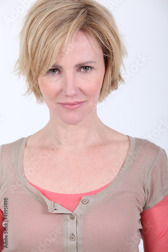 Photo: Portrait of woman with short blonde hair Portrait of woman with short blonde hair