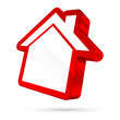 House Sign 3D White/Red