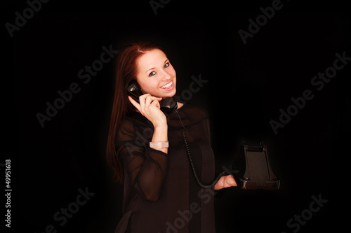Photo: junges Mädchen telefoniert junges Mädchen telefoniert