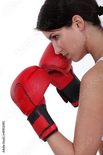 Photo: Determined female boxer Determined female boxer