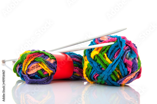 Photo: modern balls wool with needles modern balls wool with needles