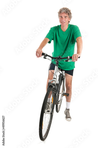 Photo: Man on bike in studio Man on bike in studio