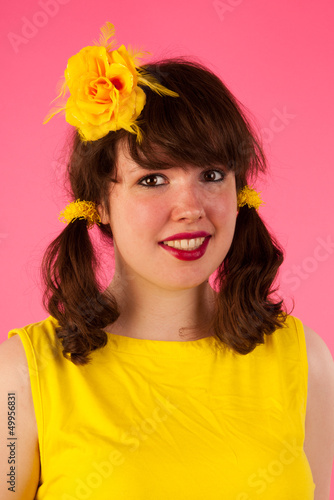 Photo: Girl in pink and yellow Girl in pink and yellow