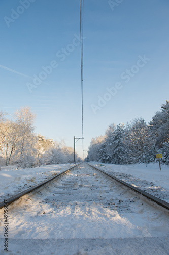 Photo: Railway in snow Railway in snow