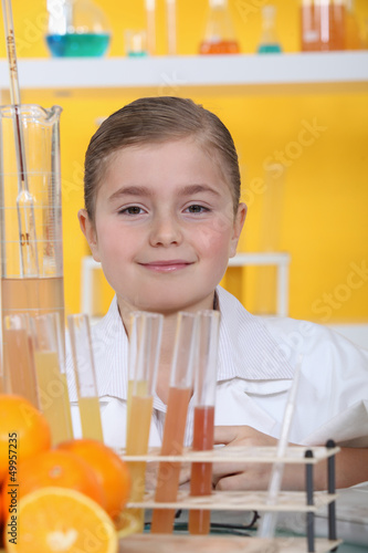 Photo: little girl in a lab little girl in a lab