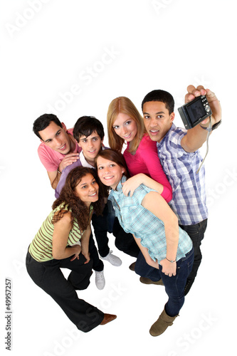 Photo: Group of young people photographing Group of young people photographing