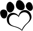 Vector: Black Love Paw Print Black Love Paw Print