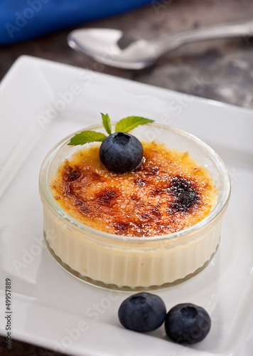 Photo: Creme Brulee With Blueberries Creme Brulee With Blueberries