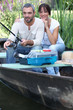 Married couple fishing