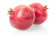 Pomegranate fruits on white, clipping path included