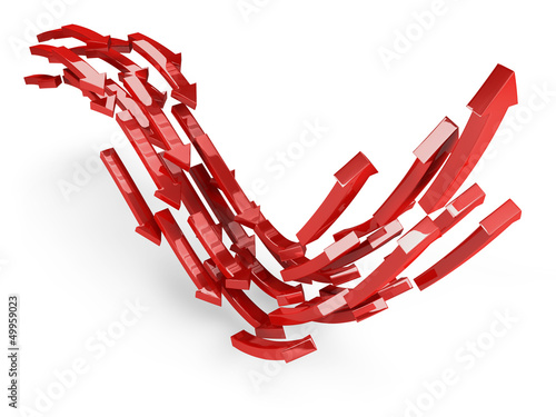 Illustration: Flying arrows - Growth concept Flying arrows - Growth concept