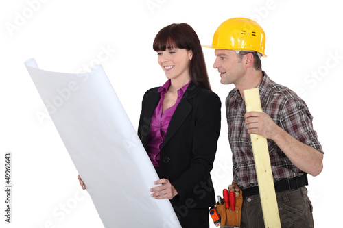 Photo: Architect and foreman Architect and foreman