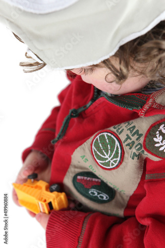 Photo: Little boy on white background Little boy on white background