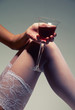white stockings with wineglass