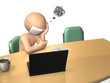 Businessman has terrible headache .