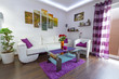 Modern lliving room interior with canvas on the wall