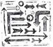 set of grunge arrows