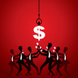 fight for money stock vector