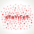 Services word with in alphabets
