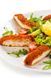 Fried chicken breast and vegetables