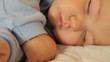 Baby sleeping face closeup
