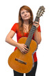 Photo: Young woman and guitar Young woman and guitar