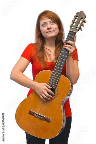 Photo: Young woman and guitar Young woman and guitar