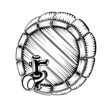 silhouette engraving of full face barrel
