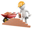 3D white people. Construction worker