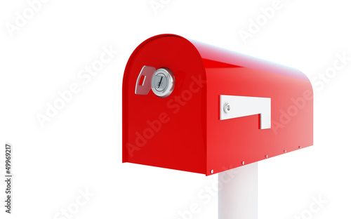 Illustration: mailbox key 3d Illustrations on a white background mailbox key 3d Illustrations on a white background