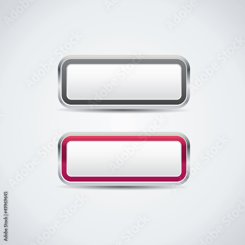 Vector: Buttons in metal frame - vector Buttons in metal frame - vector