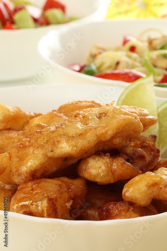 Photo: Fish with salad Fish with salad
