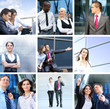 A collage of young business persons in formal clothes
