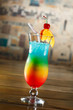 Tropical cocktail in glass