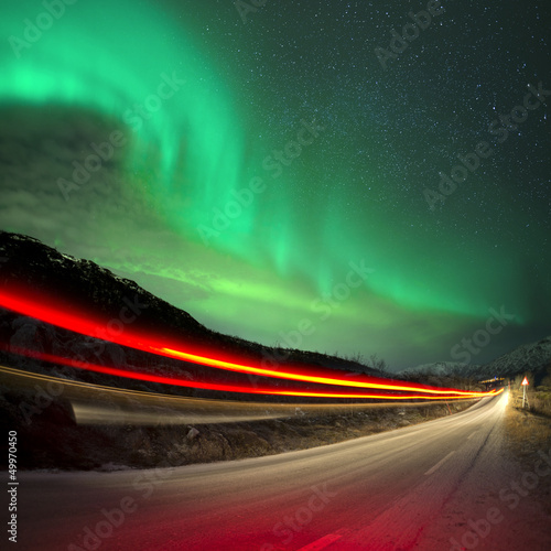 Photo: Northern Lights and trails Northern Lights and trails