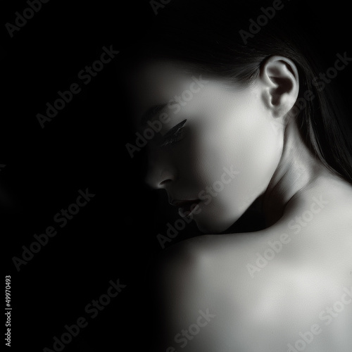 Photo: Portrait of a young and attractive naked woman in makeup Portrait of a young and attractive naked woman in makeup