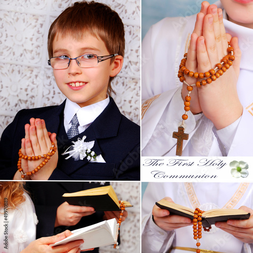 Photo: collage with the first holy communion collage with the first holy communion