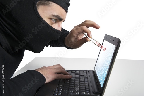 Photo: Hacker and virus concept Hacker and virus concept