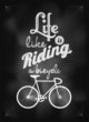 Retro Bicycle Illustration On Blackboard With Chalk