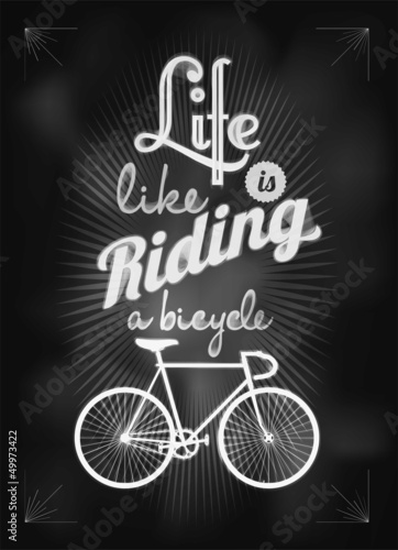 Vector: Retro Bicycle Illustration On Blackboard With Chalk Retro Bicycle Illustration On Blackboard With Chalk
