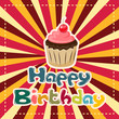 Vector: vector illustration of cup cake on Happy Birthday background vector illustration of cup cake on Happy Birthday background